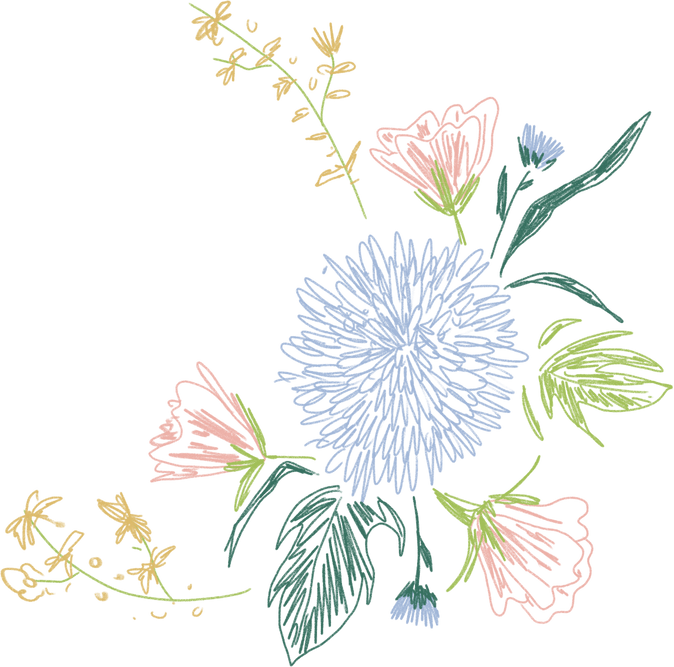 Handdrawn Bouquet of Flowers 